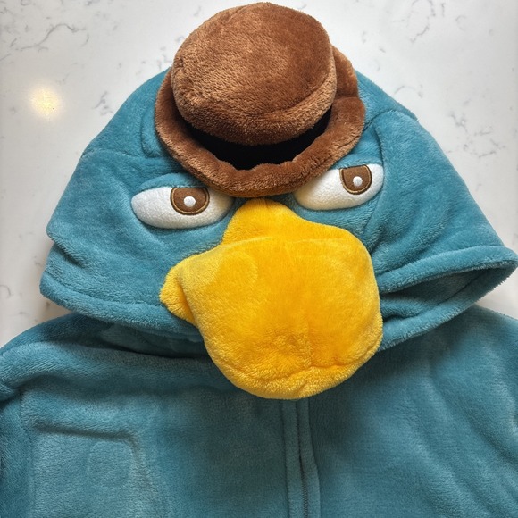 Perry the Platypus Bodysuit Costume Brushed Fleece Halloween Cosplay Adult SZ SM - Picture 2 of 12